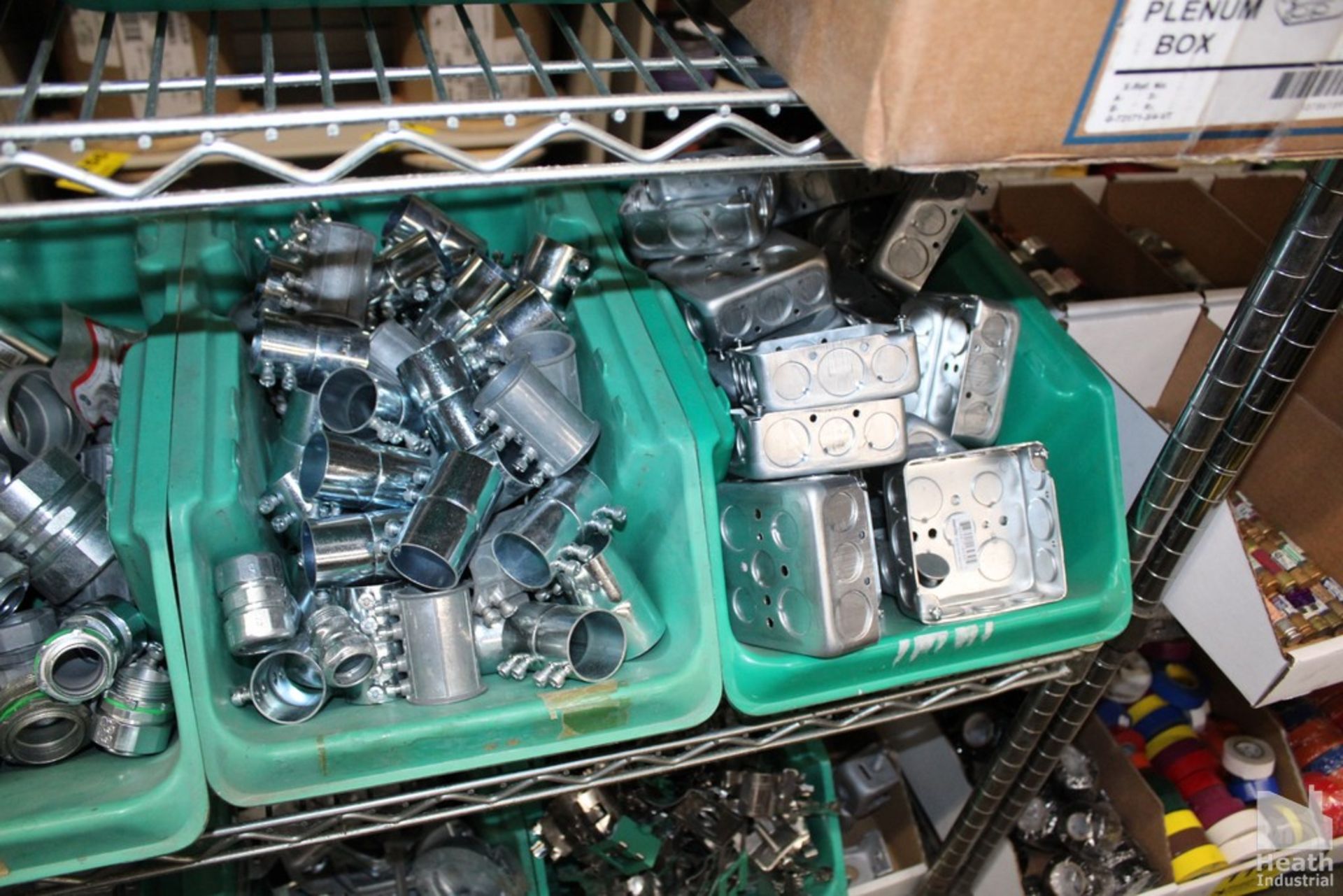 ASSORTED ELECTRICAL FITTINGS ON SHELF, NO BINS - Image 4 of 4