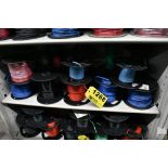 (25) ASSORTED SPOOLS OF WIRE ON SHELF