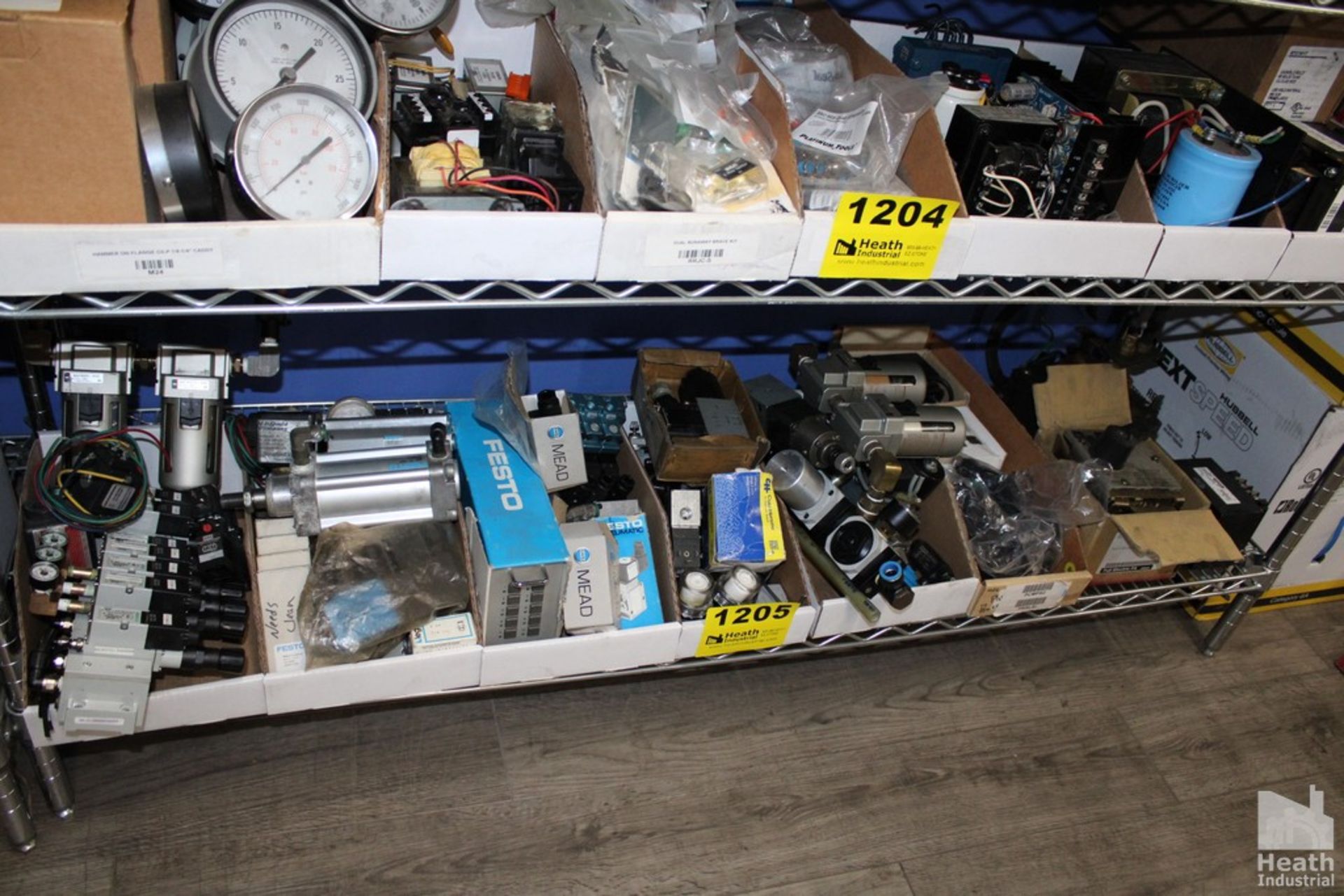 ASSORTED ELECTRICAL SUPPLIES ON SHELF