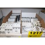 (2) BOXES OF MOSTLY ALLEN-BRADLEY 1492-CB3 CIRCUIT BREAKERS AND DIN RAIL MOUNTS