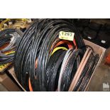 CRATE OF HEAVY COPPER WIRE CABLES (NOTE: ONLY BLACK CABLES ARE COPPER, OTHERS ARE ALUMINUM)