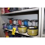 (10) ASSORTED SPOOLS OF WIRE ON SHELF