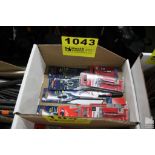 ASSORTED SPADE AND DRILL BITS IN BOX