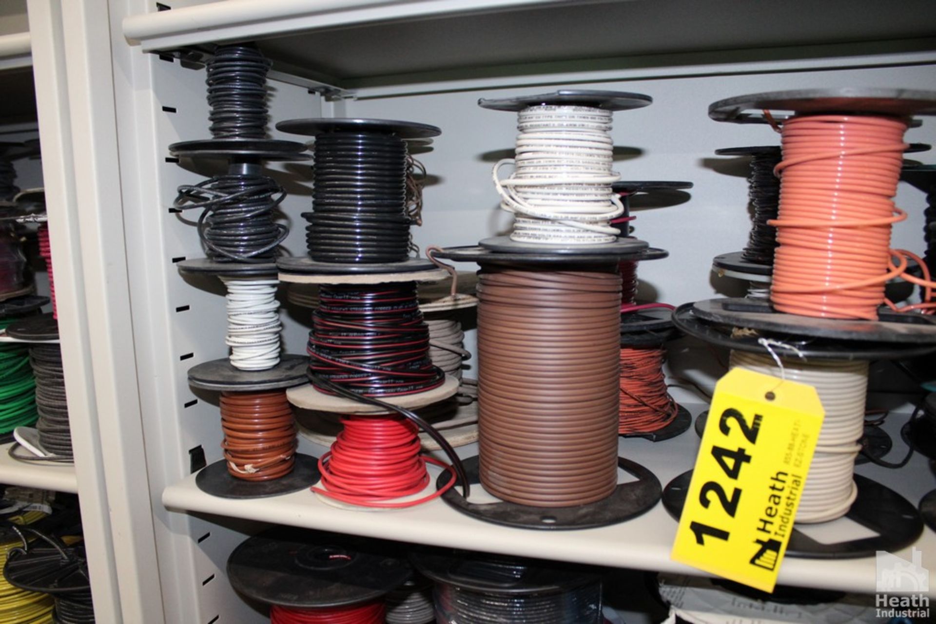 (27) ASSORTED SPOOLS OF WIRE ON SHELF - Image 2 of 3