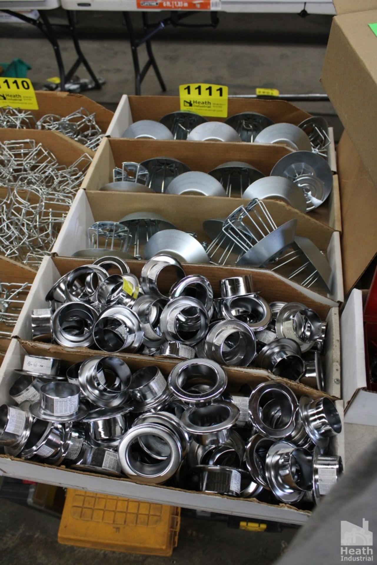 (5) BOXES OF ASSORTED SPRINKLER HEAD CAGES AND END CAPS