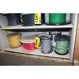 (5) ASSORTED SPOOLS OF WIRE ON SHELF