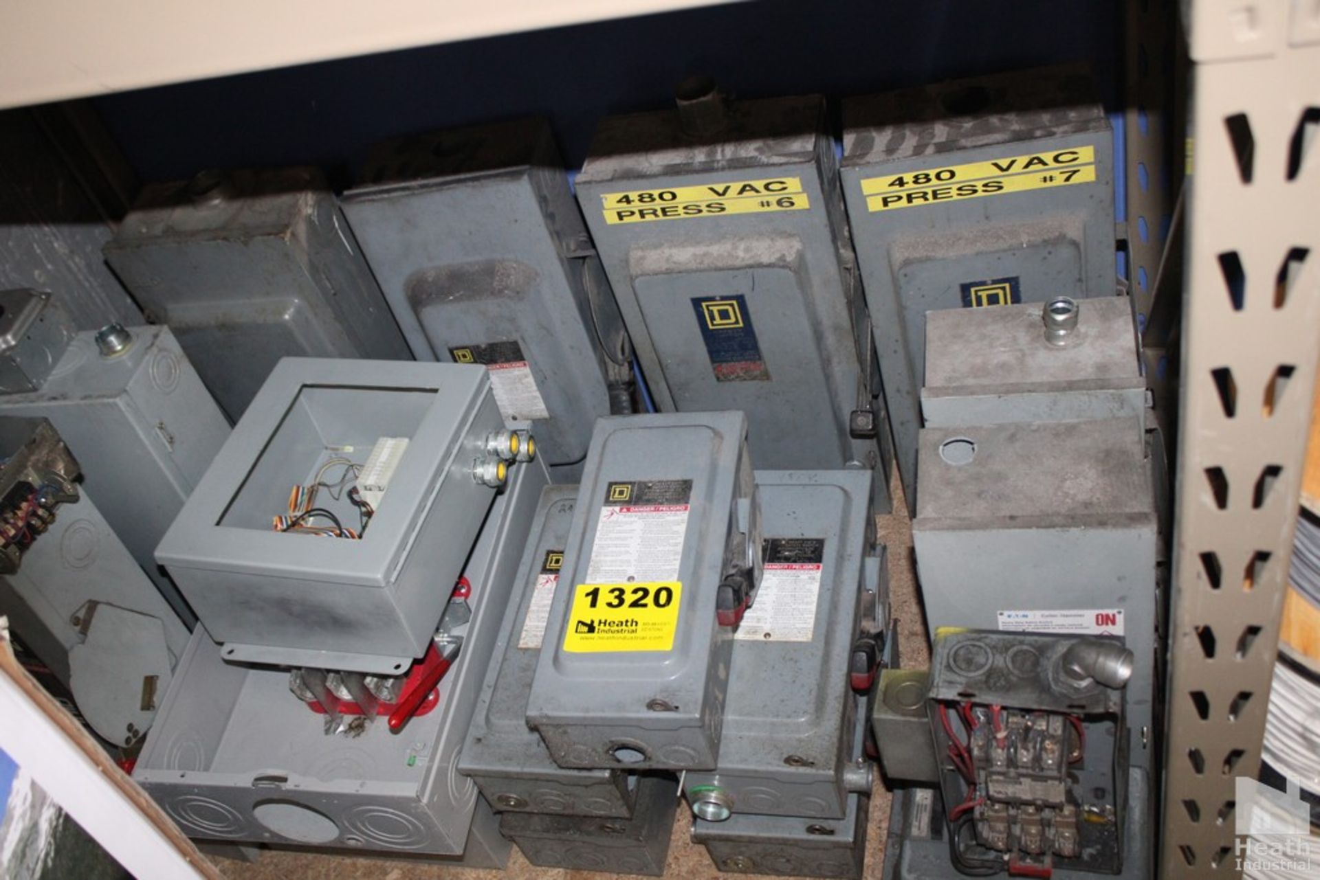 LARGE QUANTITY OF ELECTRIC CIRCUIT BOXES, SAFETY SWITCHES, ETC.