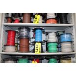 (24) ASSORTED SPOOLS OF WIRE ON SHELF