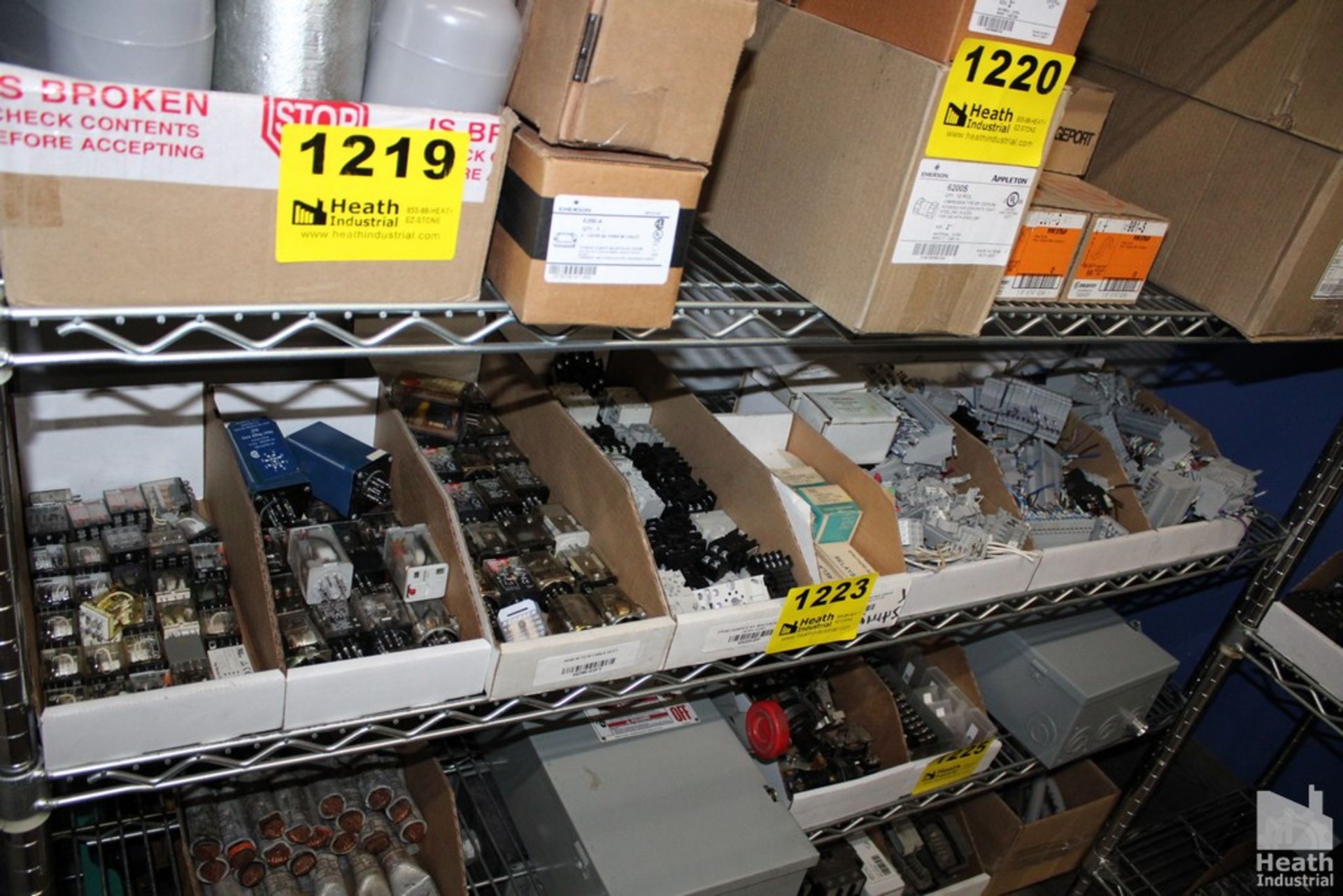 LARGE QUANTITY OF ELECTRICAL SUPPLIES ON SHELF