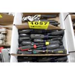 LARGE QUANTITY OF SCREW DRIVERS IN BOX
