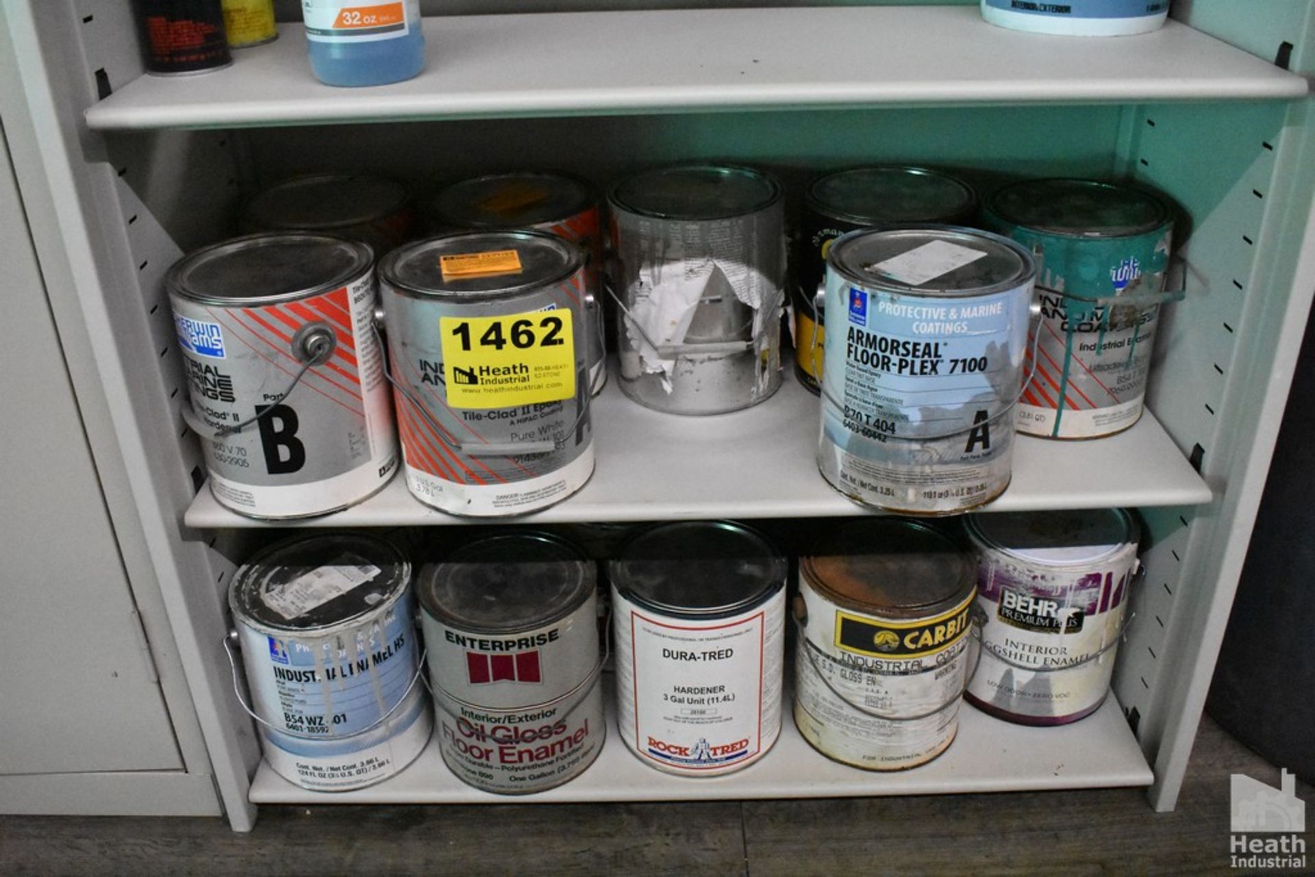 (2) SHELVES OF OF 1-GAL PAINT CANS