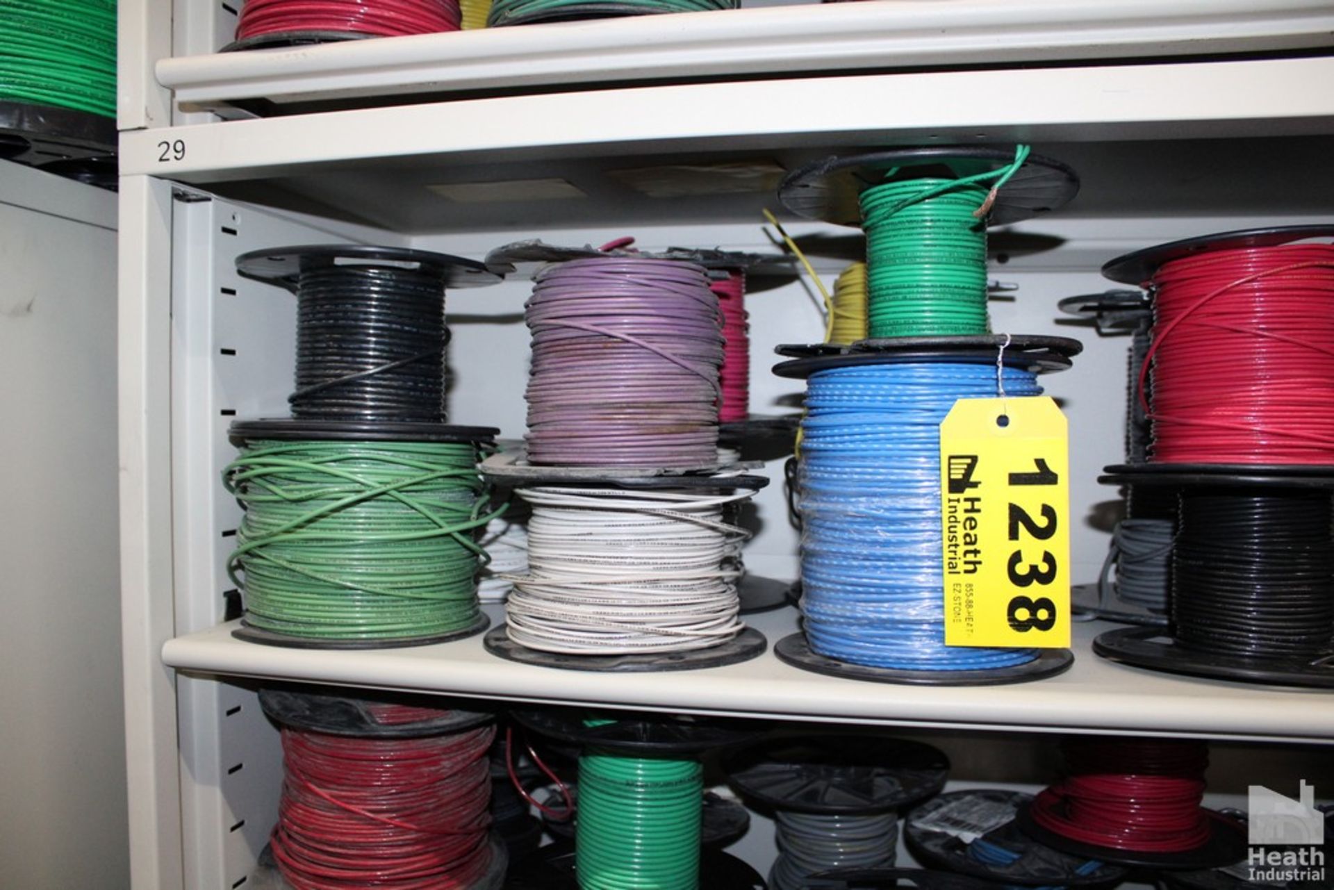 (17) ASSORTED SPOOLS OF WIRE ON SHELF - Image 2 of 3