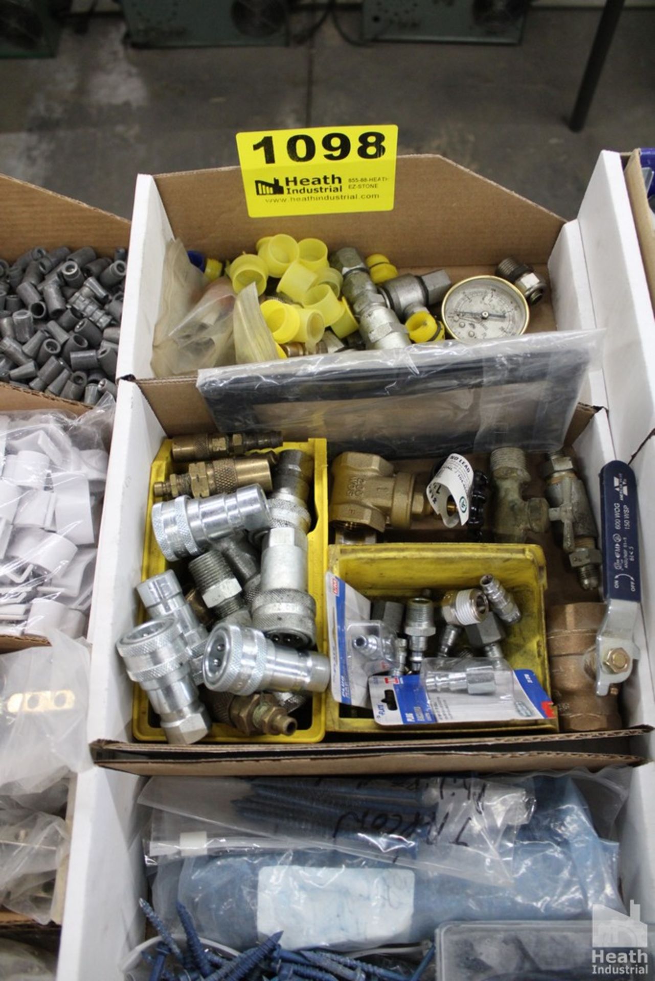 AIR LINE FITTINGS, SCREWS, VALVESE, ETC IN (4) BOXES - Image 3 of 3