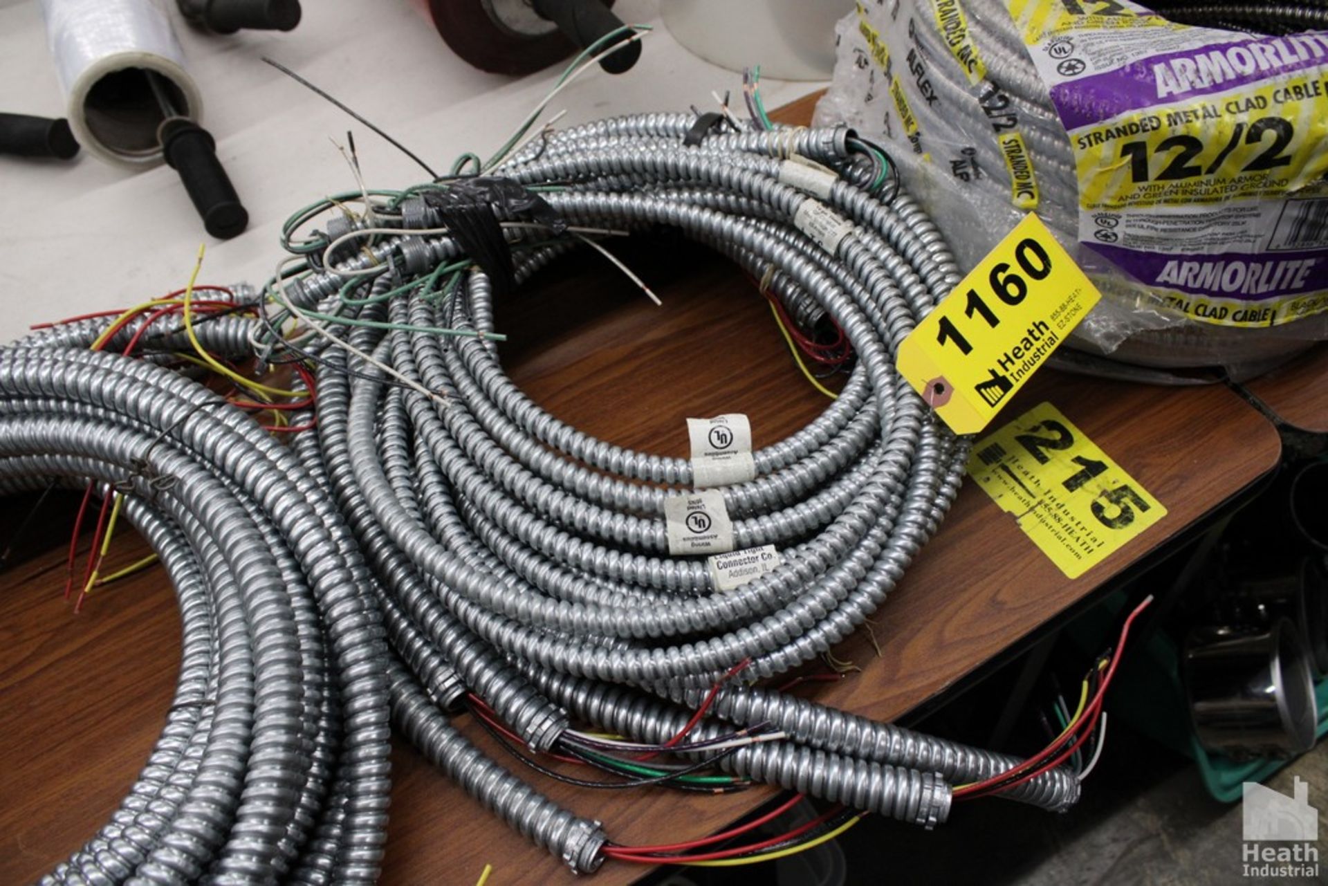 (8) ASSORTED SHORT STRANDS OF METAL CLAD CABLE