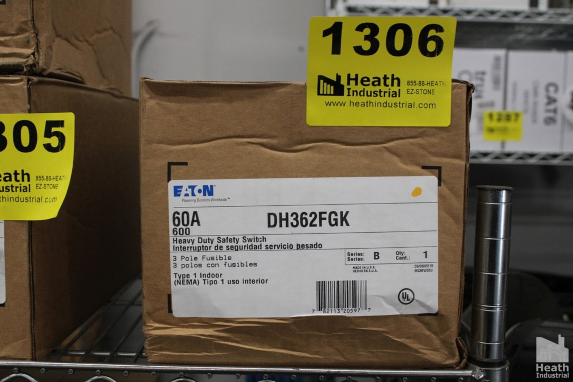 EATON 60AMP HEAVY DUTY SAFETY SWITCH, MODEL DH362FGK, NEW IN BOX