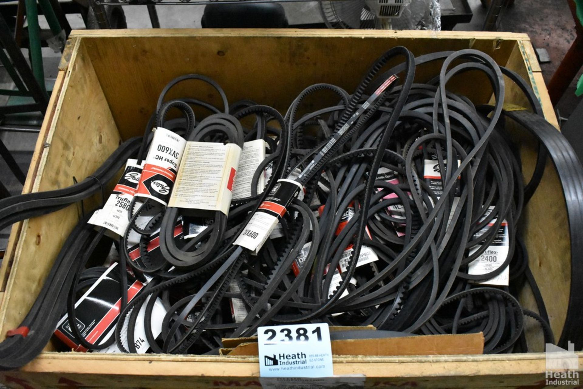 LARGE QUANTITY OF FAN BELTS IN CRATE - Image 2 of 3