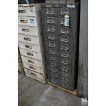 GENERAL FIREPROOFING 11-DRAWER PARTS CABINET WITH ASSORTED CONTENTS