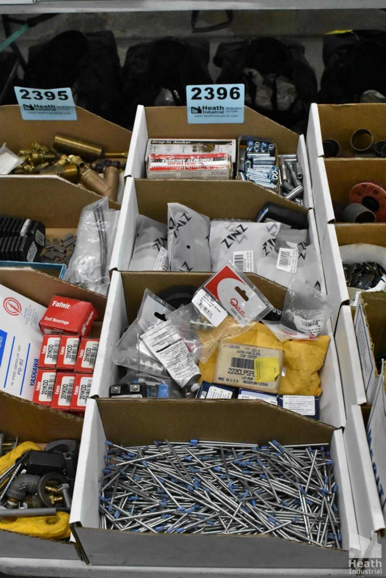(4) BOXES OF ASSORTED ANCHORS/GRINDING BITS, ETC.