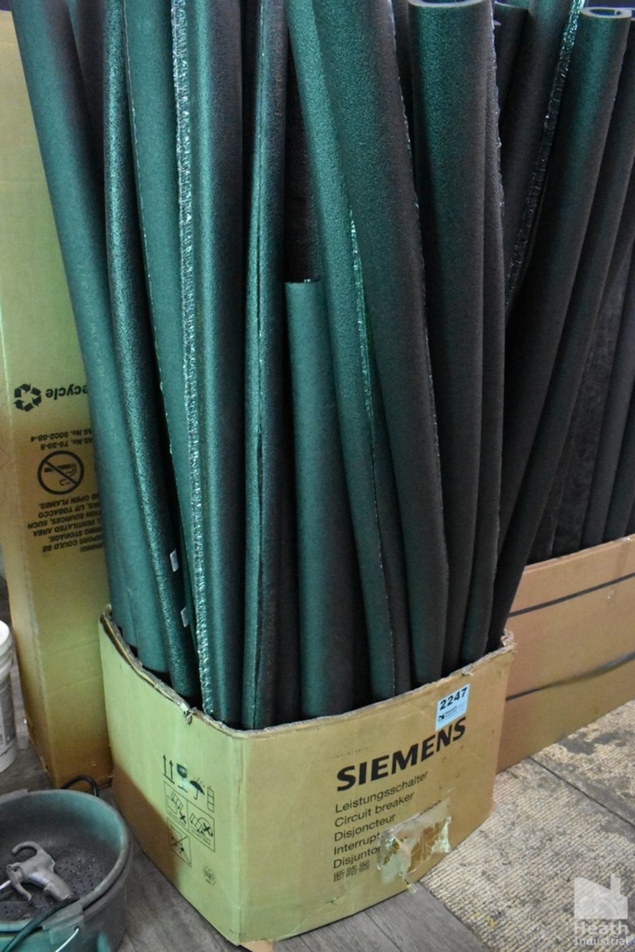 LARGE QUANTITY OF PIPE INSULATION IN BOX