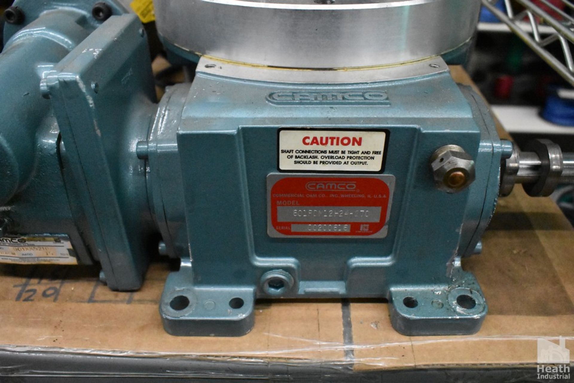 CAMCO ROTARY DRIVE INDEXER MODEL 601PDM12H24-270, WITH CAMO GEAR REDUCER AND BALDOR 1/3HP, 90 - Image 2 of 2