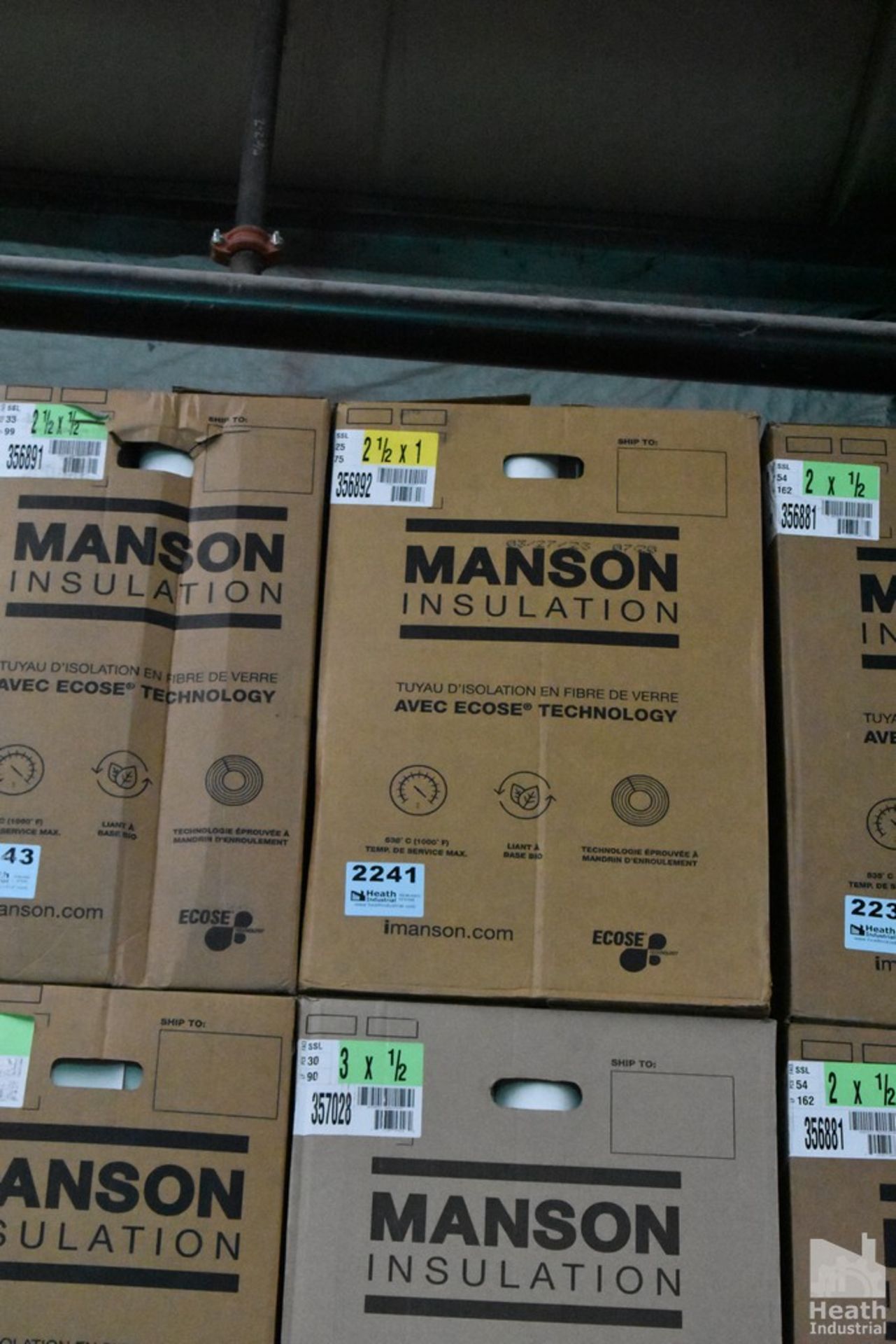 CASE OF MANSON INSULATION, 2-1/2 X 1, NEW IN BOX, NO. 356892