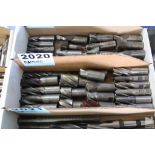 LARGE QUANTITY OF SINGLE END MILLS IN BOX