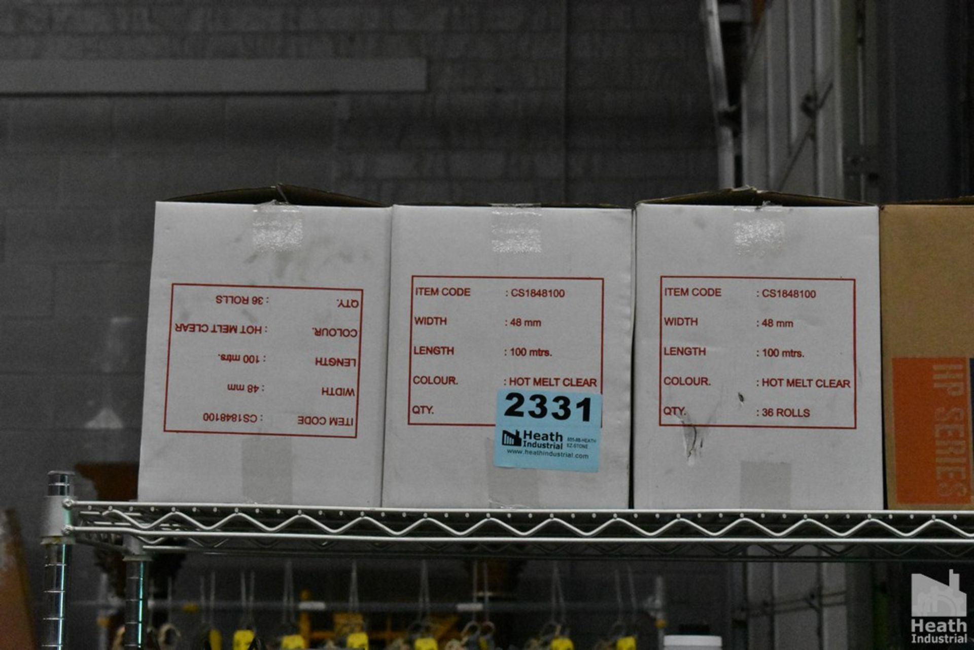 (3) BOXES OF PACKING TAPE, 48MM X 100M