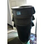 (3) 55-GAL WASTE BINS WITH (1) DOLLY