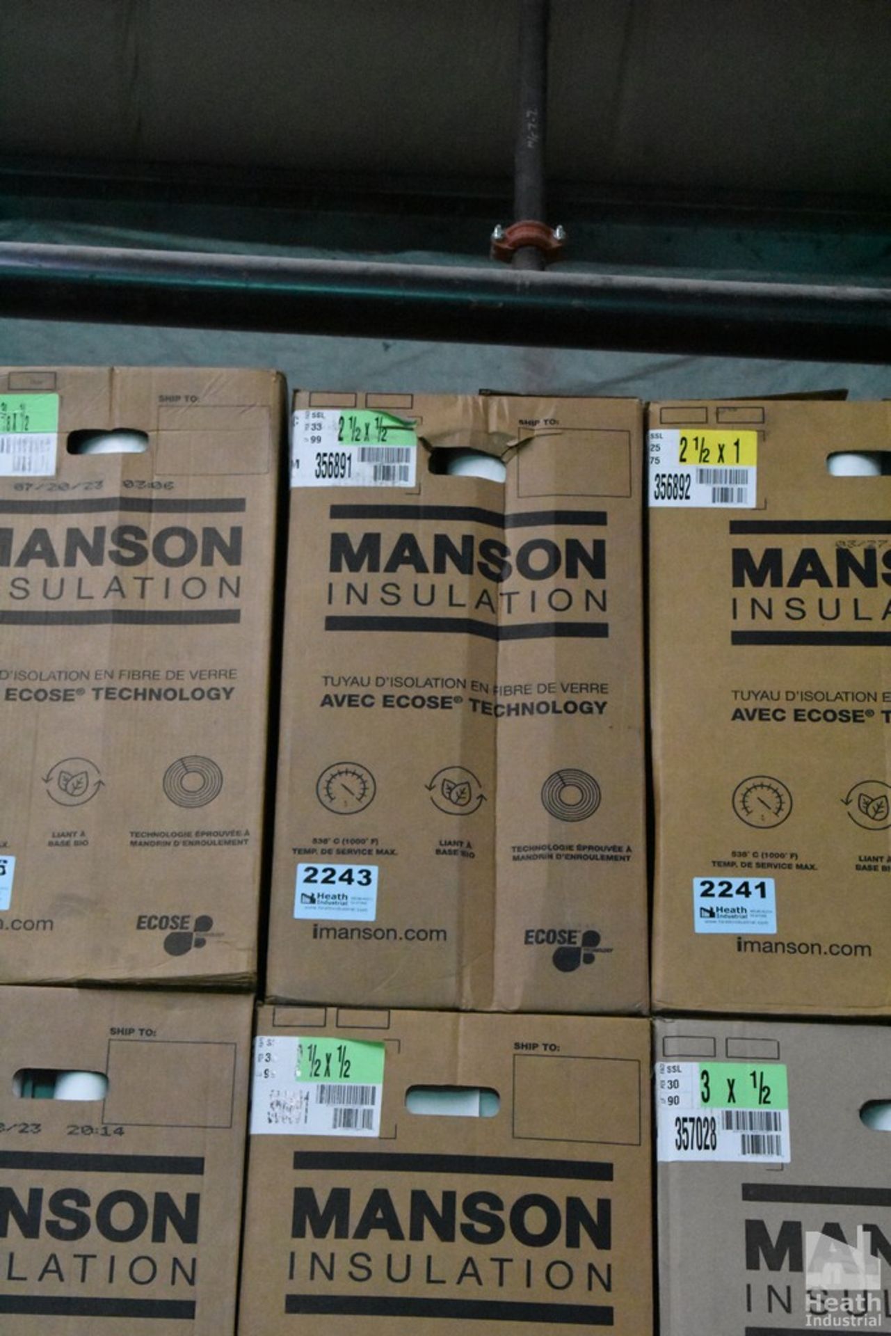 CASE OF MANSON INSULATION, 2-1/2 X 1/2, NEW IN BOX, NO. 356891