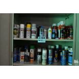 ASSORTED SPRAYS ON TWO SHELVES