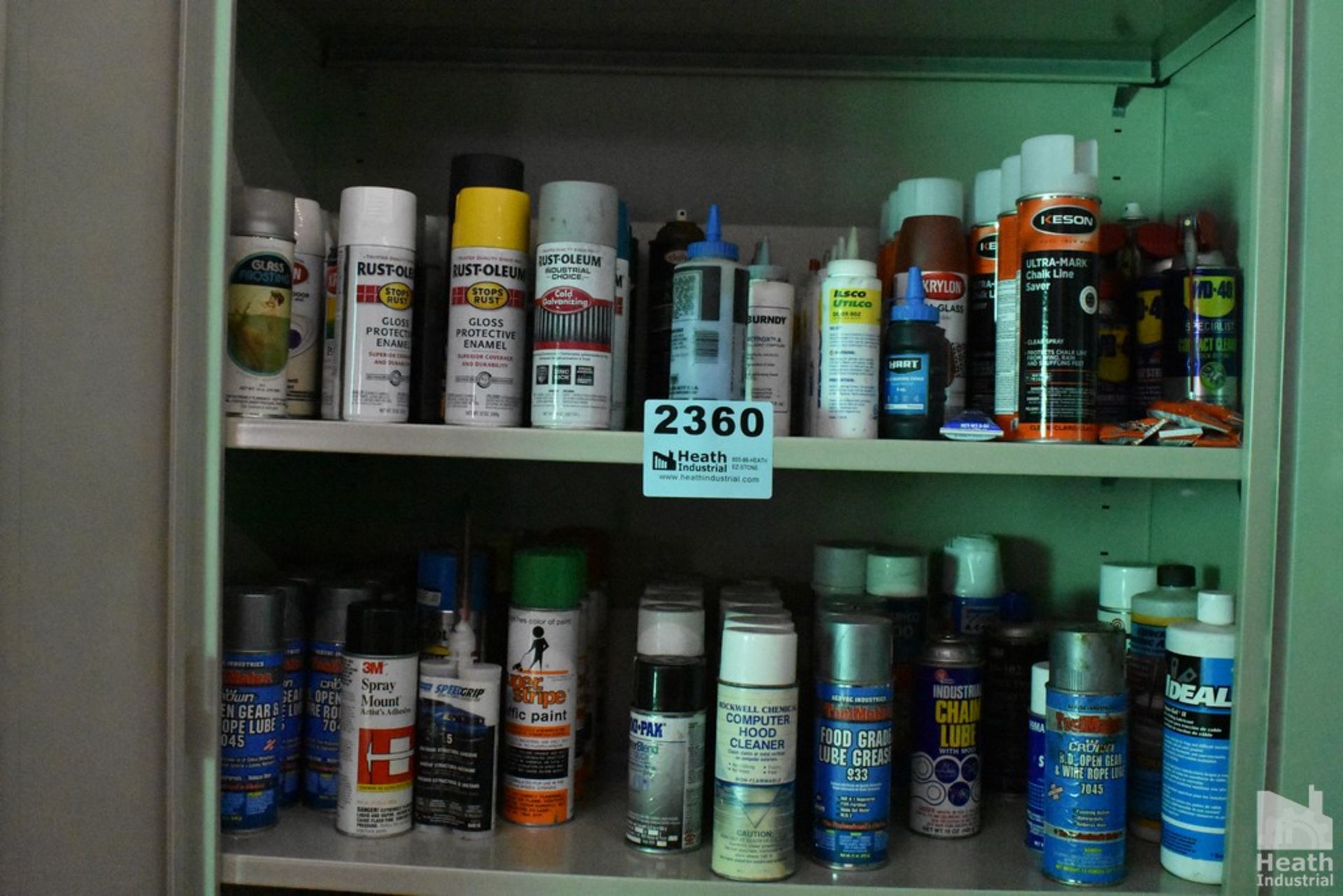 ASSORTED SPRAYS ON TWO SHELVES
