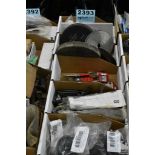(5) BOXES OF ASSORTED BLADES/HARDWARE, ETC.