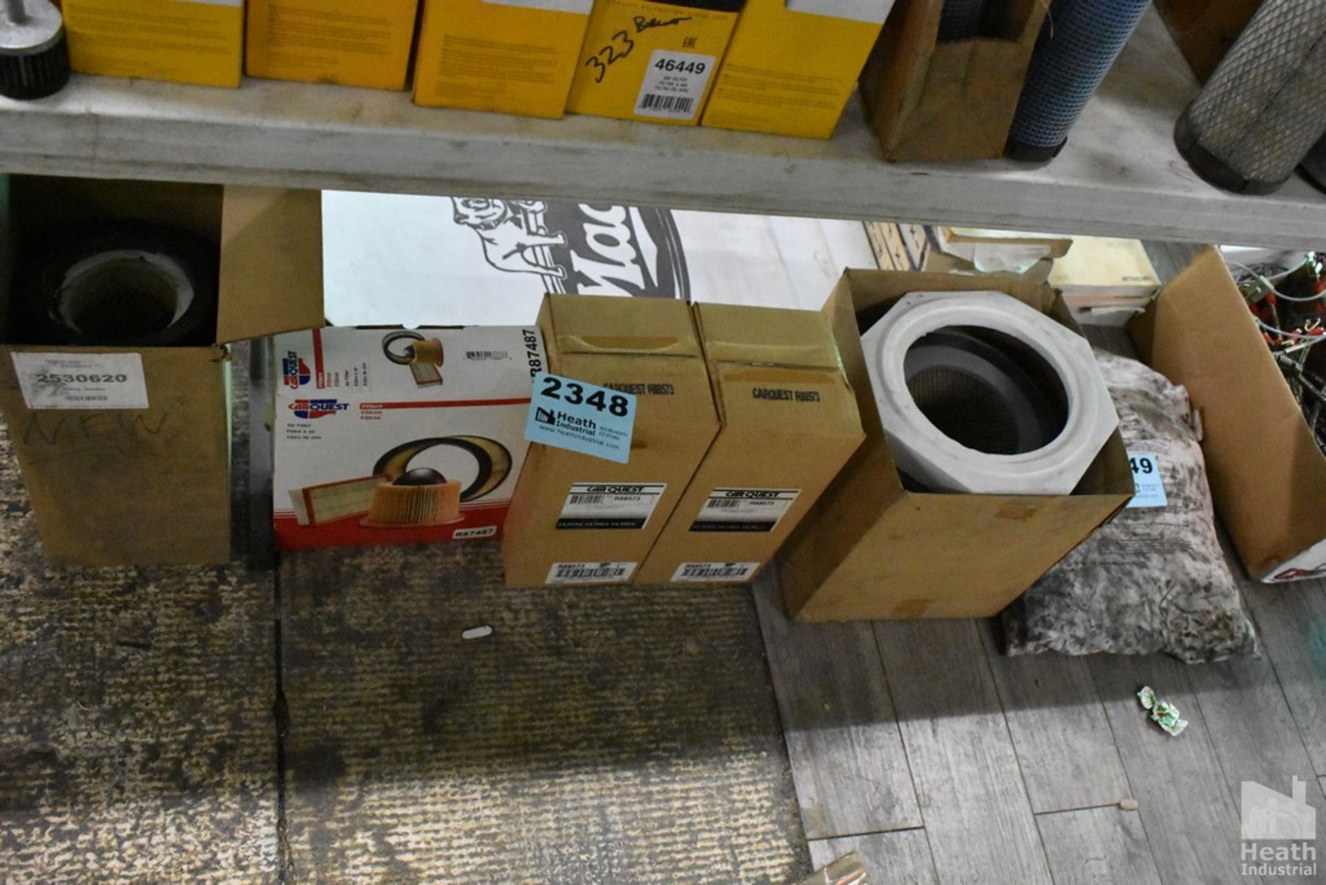 ASSORTED AIR FILTERS UNDER TABLE