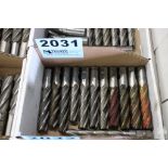 LARGE QUANTITY OF SINGLE END MILLS IN BOX