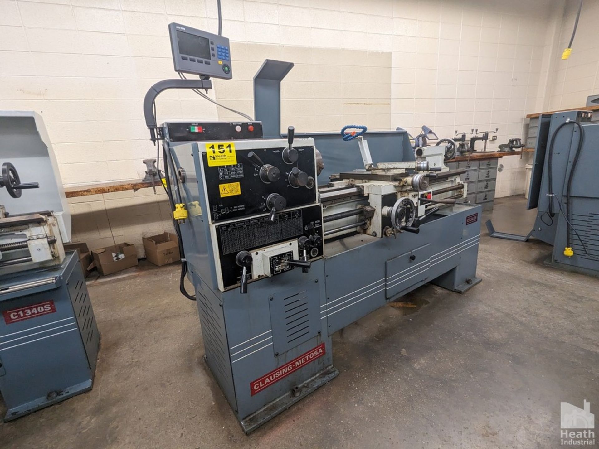 CLAUSING-METOSA 13"X40" MODEL 1340S TOOLROOM LATHE, S/N 41501, 2500 SPINDLE RPM, WITH TAPER