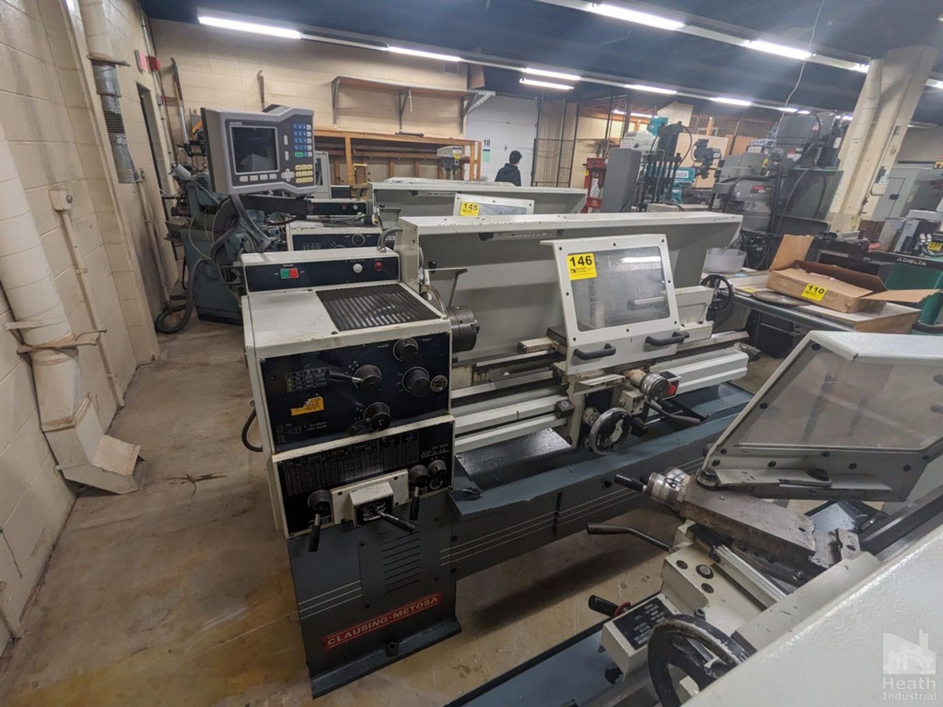 CLAUSING-METOSA 13"X40" MODEL 1340S TOOLROOM LATHE, S/N 49908. 2500 SPINDLE RPM, WITH 6" 3-JAW