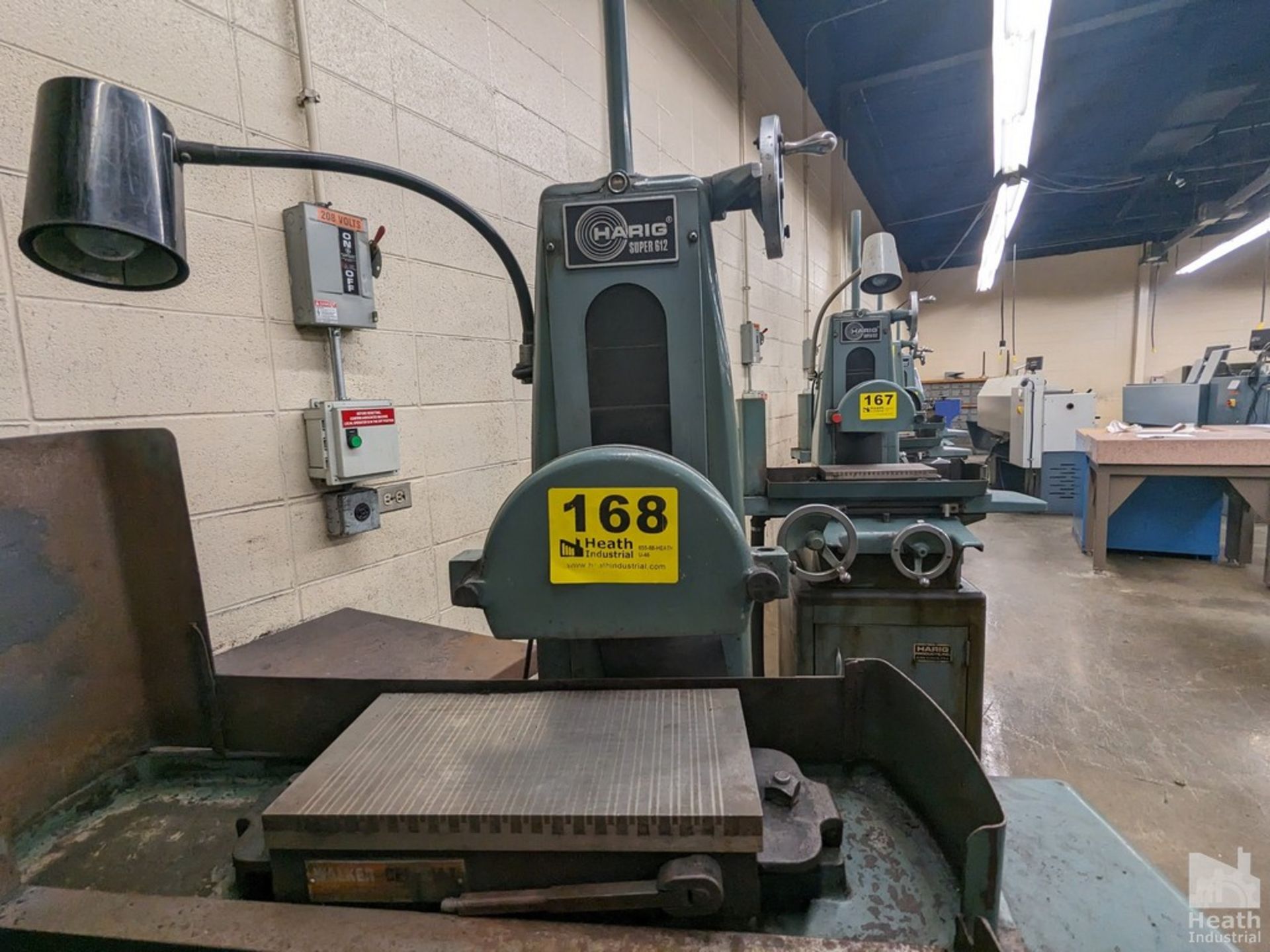 HARIG 6"X12" MODEL SUPER 612 SURFACE GRINDER, S/N 10642, WITH PERMANENT MAGNETIC CHUCK Loading - Image 3 of 5