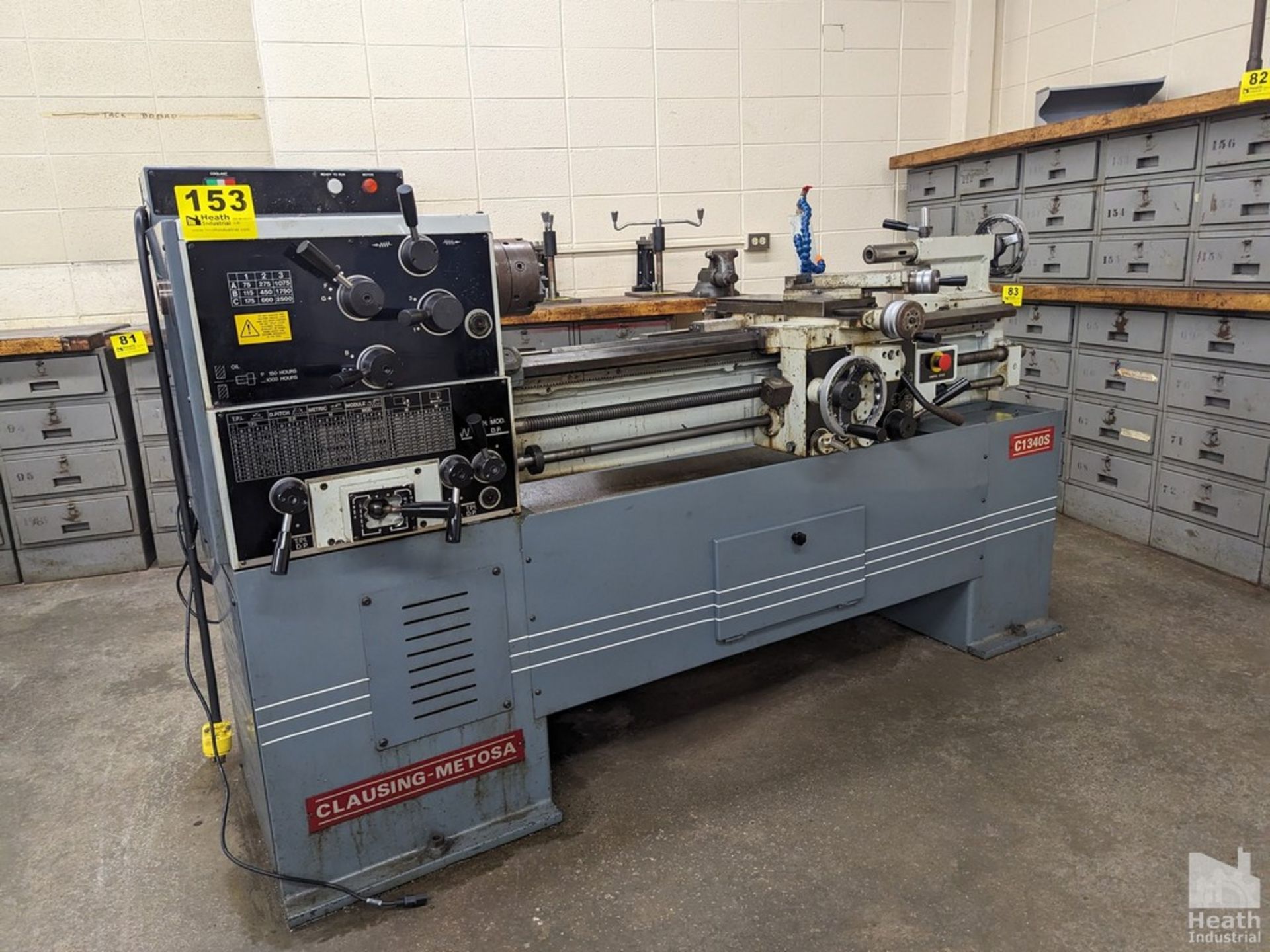 CLAUSING-METOSA 13"X40" MODEL 1340S TOOLROOM LATHE, S/N 41550, 2500 SPINDLE RPM, WITH TAPER