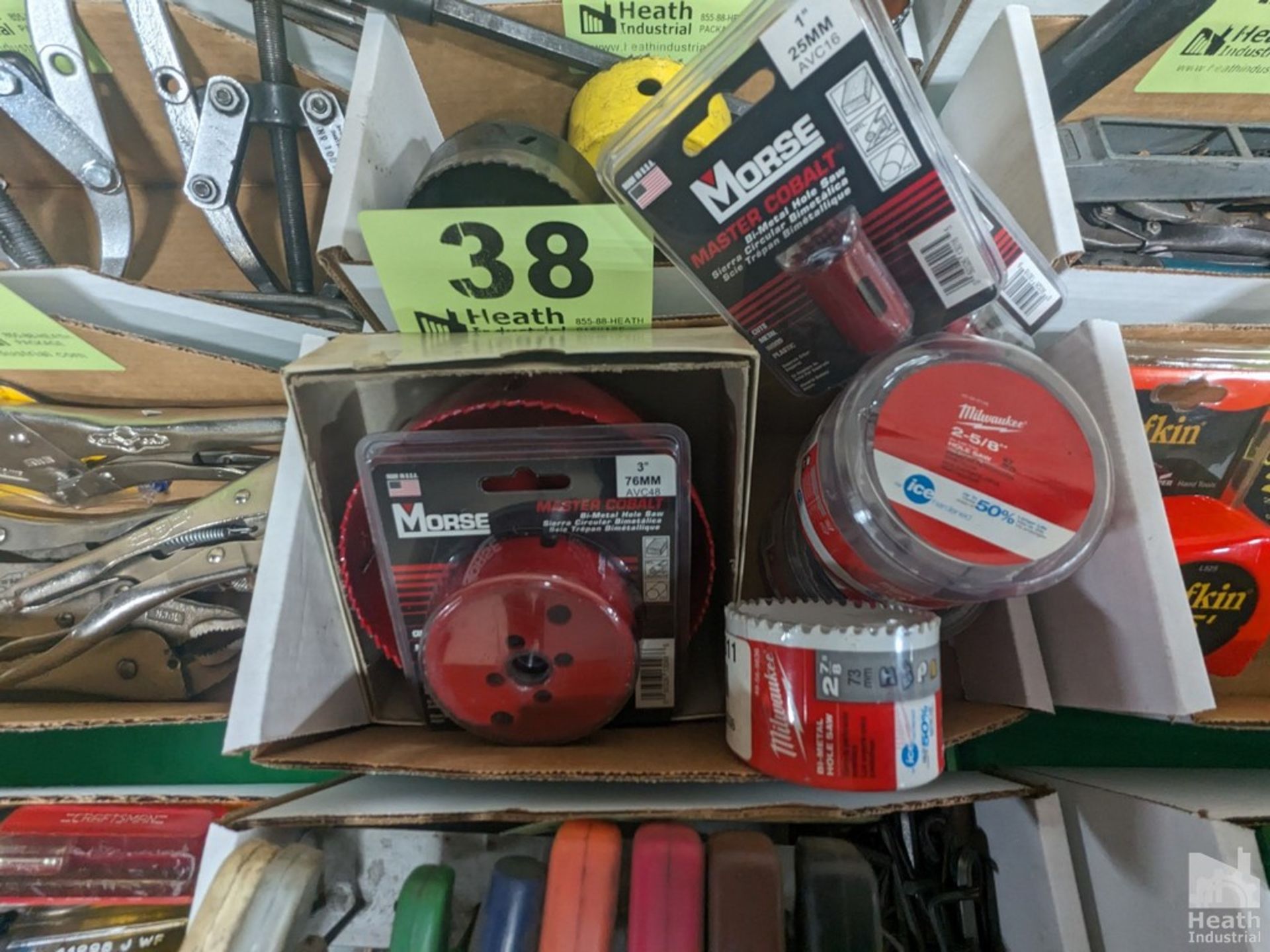 (7) ASSORTED HOLE SAWS (MORSE AND MILWAUKEE) (NEW)