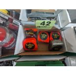 (5) ASSORTED TAPE MEASURES IN BOX