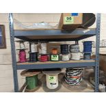 (14) ASSORTED SPOOLS OF WIRE ON SHELF
