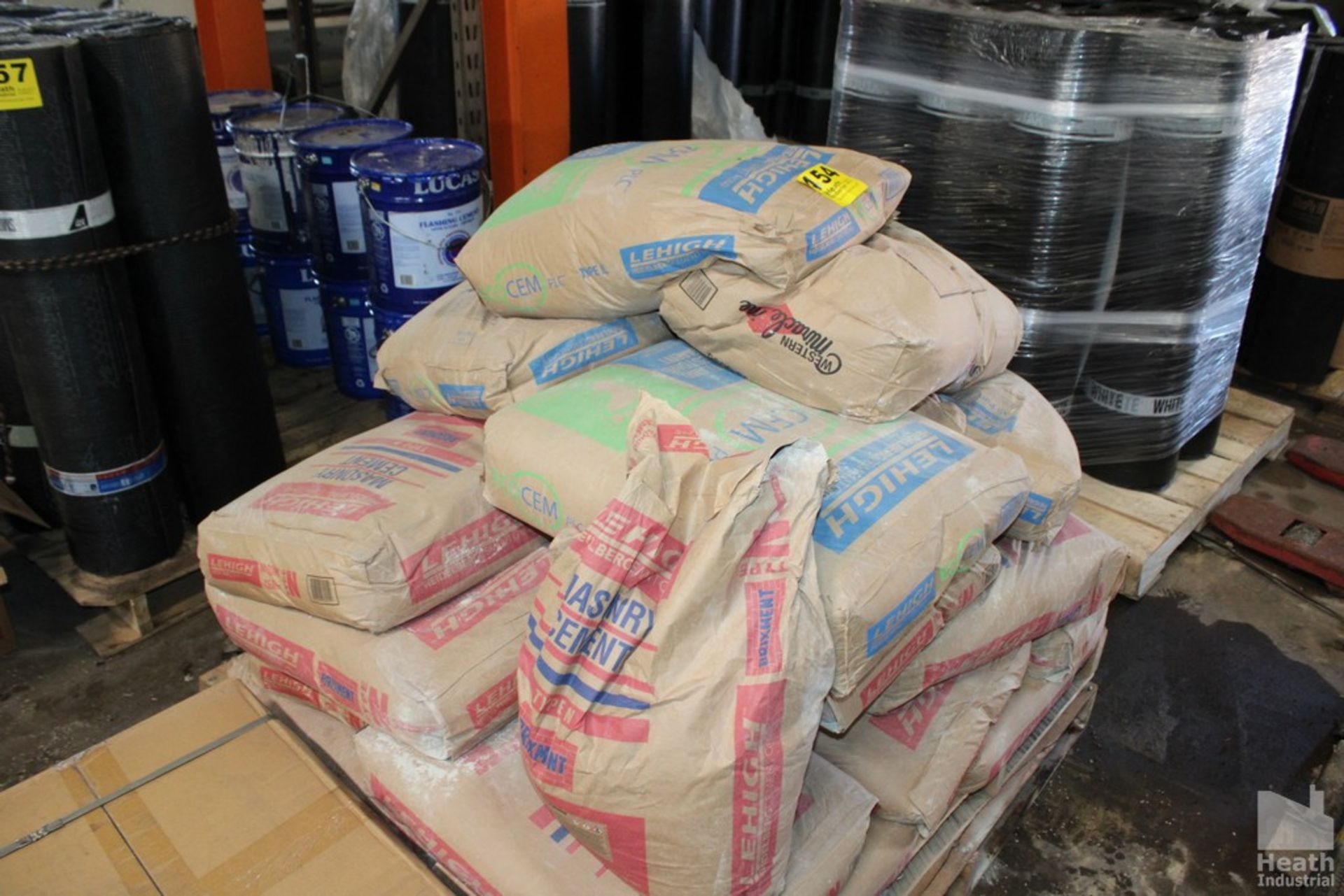 LARGE QUANTITY OF LEHIGH CEMENT ON PALLET