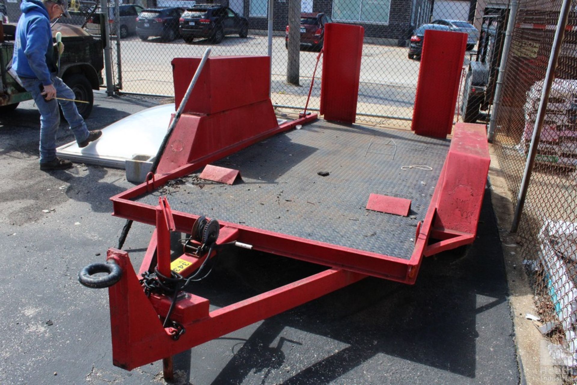 1988 IDEAL TANDEM AXLE TRAILER, 12' X 65" WITH RAMPS AND HAND WINCH, VIN 127DH1025J1007538 - Image 2 of 3