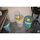 (2) FIVE GALLON PAILS, FAST DRY YELLOW LATEX PAINT AND PARTS CLEANING FLUID