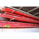 LARGE QUANTITY OF RED 2X4 WOODEN SAFETY RAILS