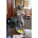 PLASTER STATUE OF PROUD INDIAN CHIEF