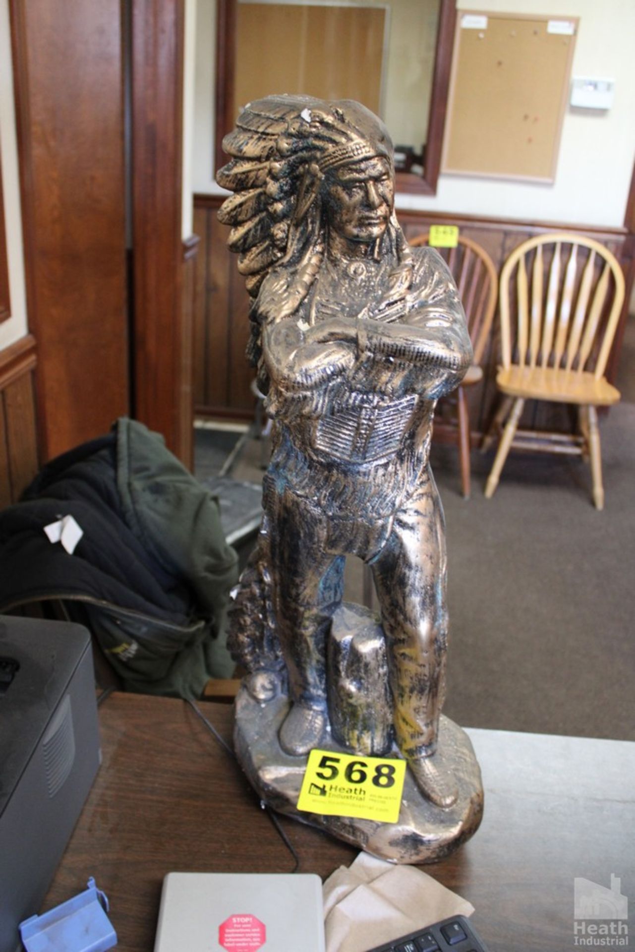 PLASTER STATUE OF PROUD INDIAN CHIEF