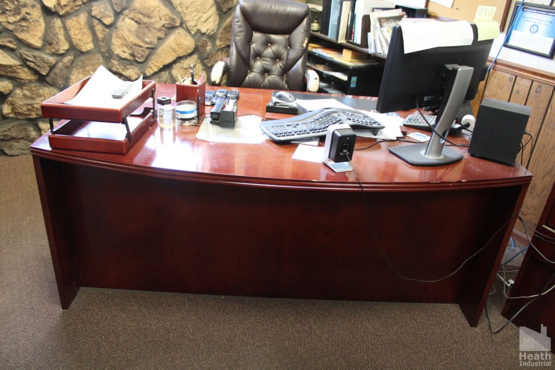 EXECUTIVE DESK, 72" X 42" AND CREDENZA, 72" X24" - Image 2 of 3