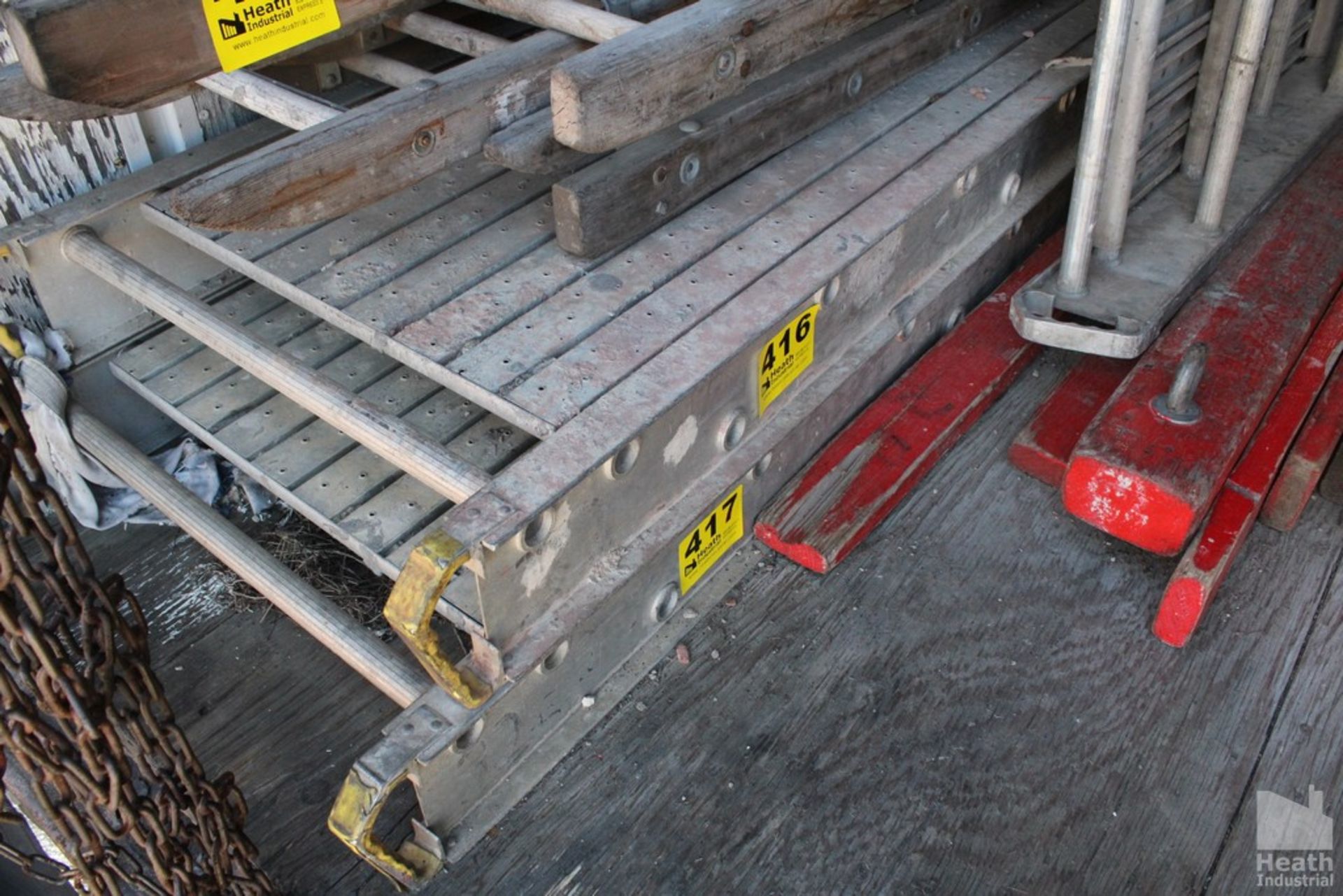 SECTION OF ALUMINUM SCAFFOLDING, 28" WIDE, 32FT. LONG