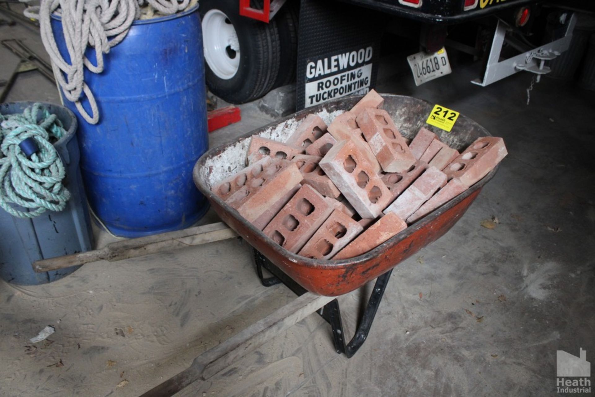 STEEL WHEEL BARROW WITH WOOD HANDLES